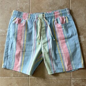 Fresh Prints of BelAir Pastel Striped Men's Shorts size Large